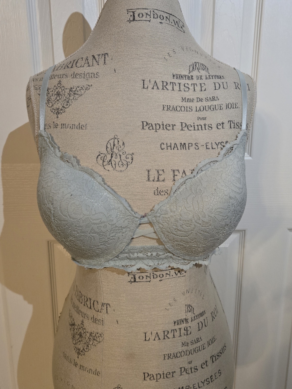Honeydew All American Floral Lace Underwire Push-Up Bra 38C Blue
